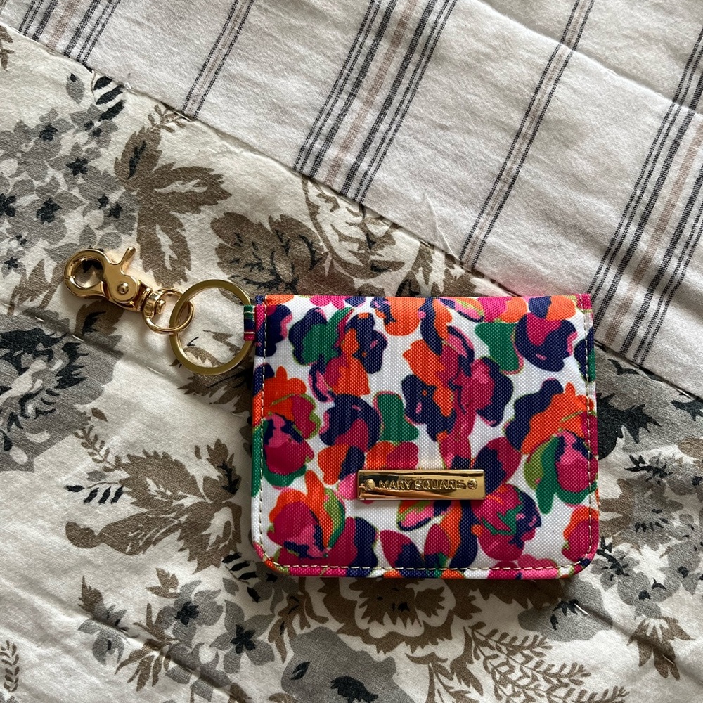 Mary Square Colorful Floral Keychain Wallet